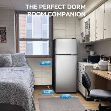 Compact Anypro 3.6 Cu.Ft Double Door Fridge with Freezer