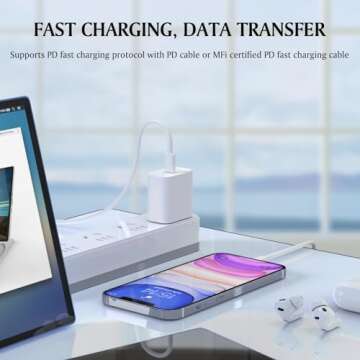 USB C Charger for iPhone 14 13 12 11 Charger, 2Pack USB C Fast Charger Plug Power Adapter with 6FT Type C to L.ightning Cable for iPhone 14/13/12/11 Pro/Pro Max/XS Max/XS/XR/X/SE/8 and More
