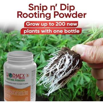 Hormex Rooting Powder #3 - Rapid Root Starter for Common Softwood Plant Cuttings | Stronger Roots for Thriving Plants (IBA)
