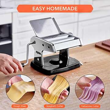 Befano Manual Pasta Maker - Adjustable Thickness & Durable Stainless Steel