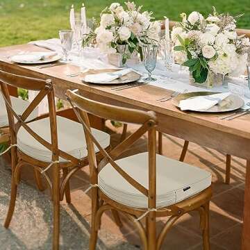 Favoyard Waterproof Outdoor Chair Cushions Set of 4