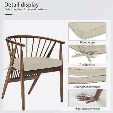 Favoyard Waterproof Outdoor Chair Cushions Set of 4