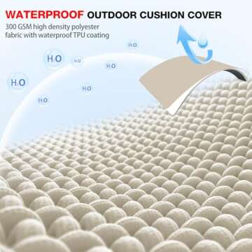 Favoyard Waterproof Outdoor Chair Cushions Set of 4