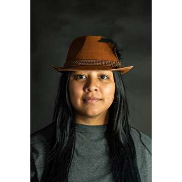 Stylish Bavarian Oktoberfest Hat with Feather Accents for Adults