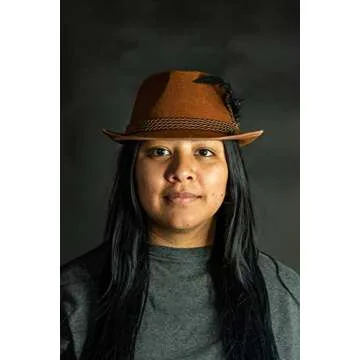 Stylish Bavarian Oktoberfest Hat with Feather Accents for Adults