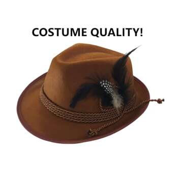 Stylish Bavarian Oktoberfest Hat with Feather Accents for Adults