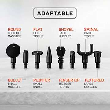 LifePro Sonic Pro Percussion Massage Gun - Deep Tissue Muscle Massager for Athletes with 8 Attachments for Neck and Back - Handheld Electric Back Massager