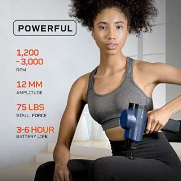 LifePro Sonic Pro Percussion Massage Gun - Deep Tissue Muscle Massager for Athletes with 8 Attachments for Neck and Back - Handheld Electric Back Massager