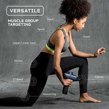 LifePro Sonic Pro Percussion Massage Gun - Deep Tissue Muscle Massager for Athletes with 8 Attachments for Neck and Back - Handheld Electric Back Massager