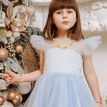 Yarkeuier Cute Flower Beads Jewelry Set for Girls