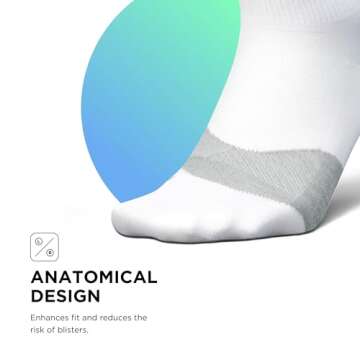 Feetures Elite Ultra Light Cushion Quarter Solid - Sport Sock with Targeted Compression - New White, M (1 Pair)