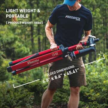 FEEDBACK SPORTS | Pro Mechanic HD (Heavy Duty) Bike Repair Stand | Lightweight, Stable Bicycle Workstand W/Tripod Base | Red