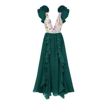 IDOPIP Women's One Piece Swimsuit with Cover up Beach Skirt Floral Printed Swimsuit Bathing Suit Ruf...