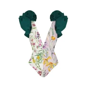 IDOPIP Women's Floral Printed Swimsuit with Cover-Up Set