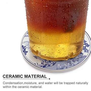 Elegant Cute Drinking Coasters Set - Ceramic and Cork Design