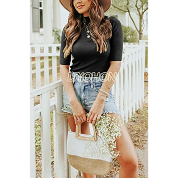 LIYOHON Women's Dressy Casual Mock Turtleneck Top