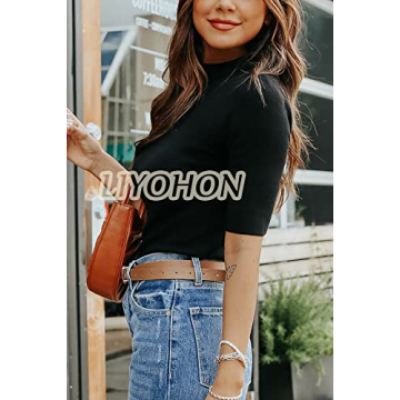 LIYOHON Women's Dressy Casual Mock Turtleneck Top