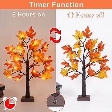 Fall Lighted Maple Tree for Thanksgiving Home Decor