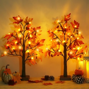 Fall Lighted Maple Tree for Thanksgiving Home Decor