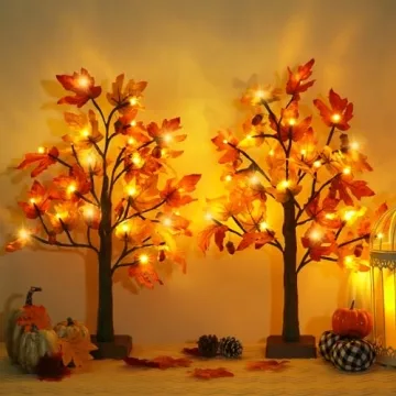 Fall Lighted Maple Tree for Thanksgiving Home Decor
