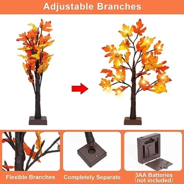 Fall Lighted Maple Tree for Thanksgiving Home Decor