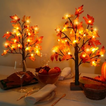 Fall Lighted Maple Tree for Thanksgiving Home Decor