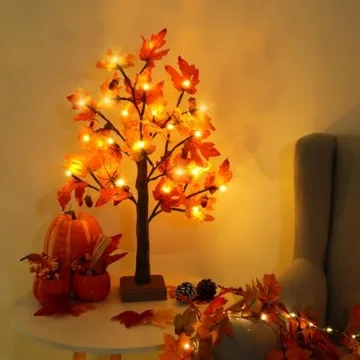Fall Lighted Maple Tree for Thanksgiving Home Decor