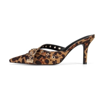 Dsevht Leopard Print Kitten Heels: Stylish & Comfortable Women's Vintage Mules