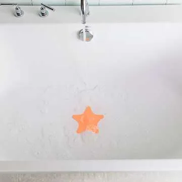 Boon Star Toddler Bathtub and Sink Drain Cover - Starfish Shaped Toddler Bathtub and Sink Drain Cover - Easy to Clean Bath and Sink Stopper - Baby Bath Essentials