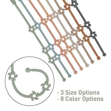 Toy Safety Straps, Food Grade Silicone Pacifier Clips Sippy Cup Strap Stretchable Adjustable for Strollers, High Chair, Cribs, Hanging Baskets, 2 Pack (Sand+Light Grey)