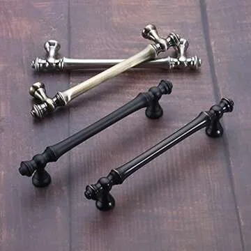 Asidrama 6 Pack 5 Inch(128mm) Matte Black Kitchen Cabinet Handles, Cabinet Pulls Kitchen Cabinet Hardware for Cupboard Drawer Pulls Dresser Handles