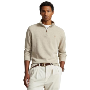 POLO RALPH LAUREN Mens Classic Estate-Rib Quarter-Zip Pullover
