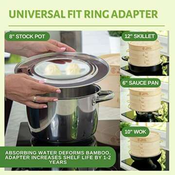 Bamboo Steamer 10 Inch - Multi-functional Cooking Tool