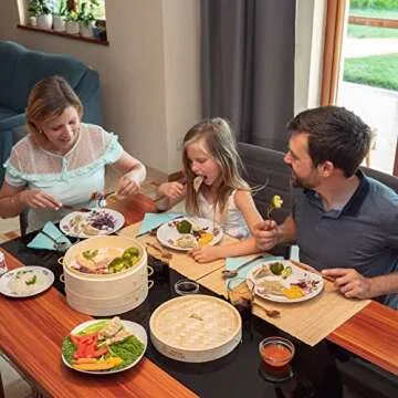 Bamboo Steamer 10 Inch - Multi-functional Cooking Tool