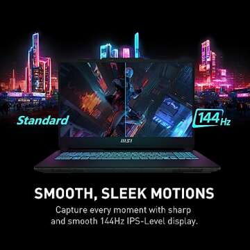 MSI Cyborg 15 Gaming Laptop: Intel Core i5-12450H GeForce RTX 2050, 15.6" FHD, 144Hz, 16GB DDR5, 512GB NVMe SSD, Type-C USB 3.2 Gen 1, Cooler Boost 5, Win 11 Home: Black A12UCX-276US