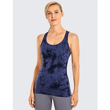 CRZ YOGA Women's Seamless Workout Tank Tops in Tie Dye