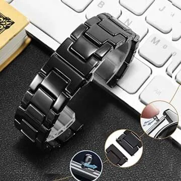 Elegant Nice Pies Ceramic Watch Band with Quick Release Pins