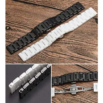 Elegant Nice Pies Ceramic Watch Band with Quick Release Pins
