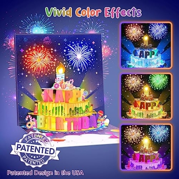 Popup Musical Birthday Card with Lights & Cake