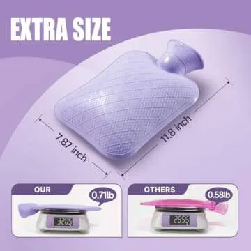 FORICOM Hot Water Bottle with Cover,Hot Water Bag for Pain Relief 2Liter,Heating Pad,Hand Warmer,Warming Bed.Classic.BPA Free,Close-Match(Green)