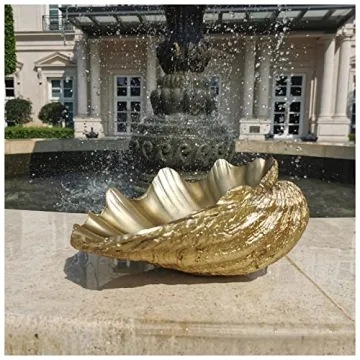 ALIWINER Gold Clam Shell Bowl for Beach Home Decor