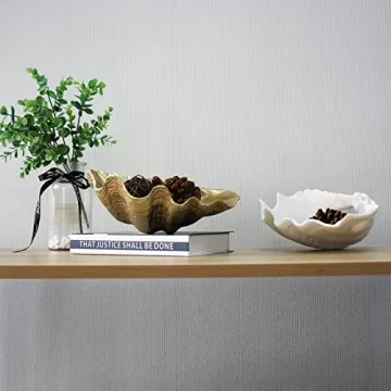 ALIWINER Gold Clam Shell Bowl for Beach Home Decor