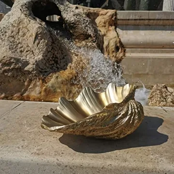 ALIWINER Gold Clam Shell Bowl for Beach Home Decor