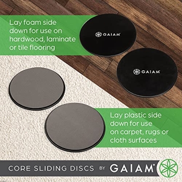 Gaiam Dual-Sided Core Sliding Discs for Home Workouts