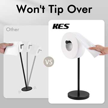 Modern KES Toilet Paper Holder Stand Matte Black Stainless Steel