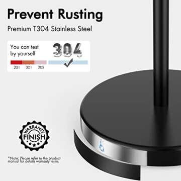 Modern KES Toilet Paper Holder Stand Matte Black Stainless Steel