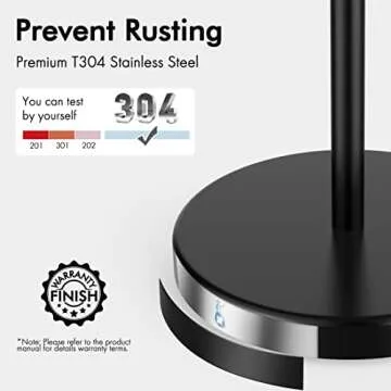 Modern KES Toilet Paper Holder Stand Matte Black Stainless Steel