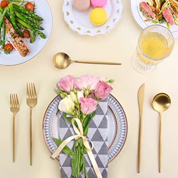 LAZAHOME Matte Gold Silverware Set 40-Piece Stainless Steel Flatware