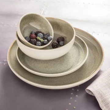 Sango Resona Moss 16-Piece Green Dinnerware Set