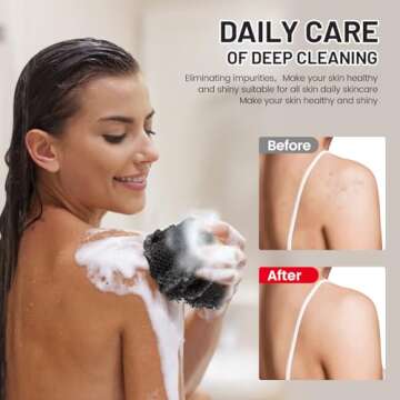 ZOCY African Net Sponge, Authentic Exfoliating Body Scrubber for Bath and Shower, Multiple Textures ...